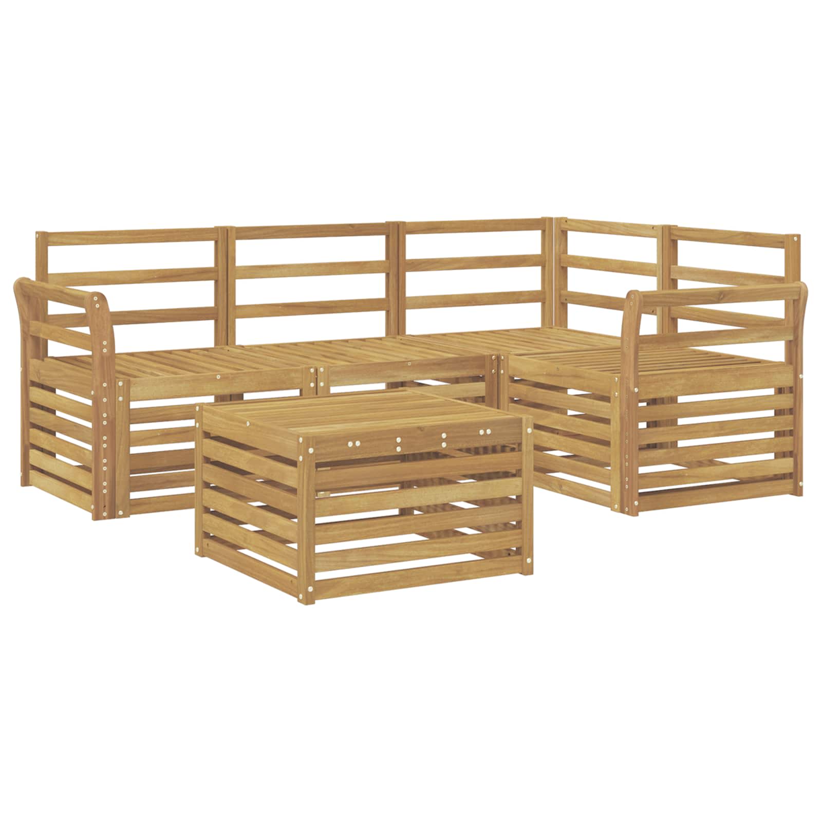 Outdoor-Sofagarnitur 5 pcs Weiß 59 x 59 x 37 cm