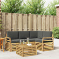 Outdoor-Sofagarnitur 5 pcs Weiß und Anthrazit 59 x 59 x 37 cm