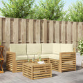 Outdoor-Sofagarnitur 5 pcs Weiß und Creme 59 x 59 x 37 cm