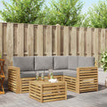 Outdoor-Sofagarnitur 5 pcs Weiß und Hellgrau 59 x 59 x 37 cm