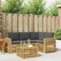 Outdoor-Sofagarnitur 5 pcs Weiß und Anthrazit 59 x 59 x 37 cm