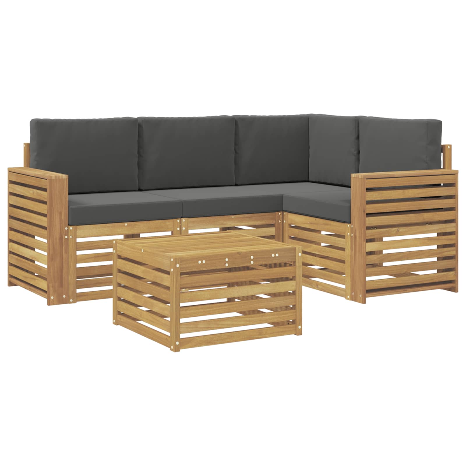 Outdoor-Sofagarnitur 5 pcs Weiß und Anthrazit 59 x 59 x 37 cm