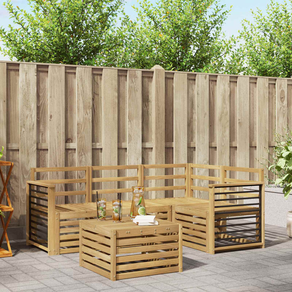 Outdoor-Sofagarnitur 5 pcs Weiß 59 x 59 x 37 cm