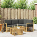 Outdoor-Sofagarnitur 5 pcs Weiß und Anthrazit 59 x 59 x 37 cm