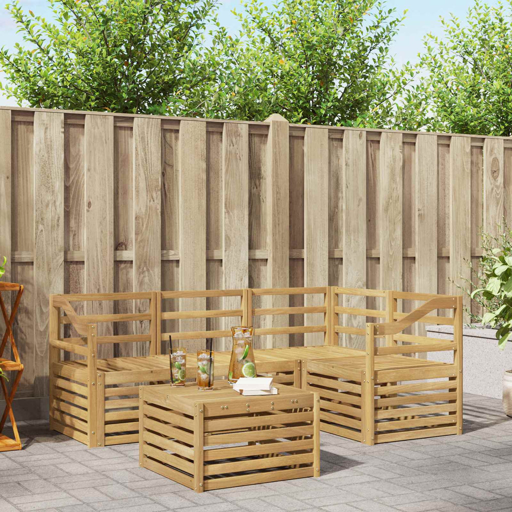 Outdoor-Sofagarnitur 5 pcs Weiß 59 x 59 x 37 cm