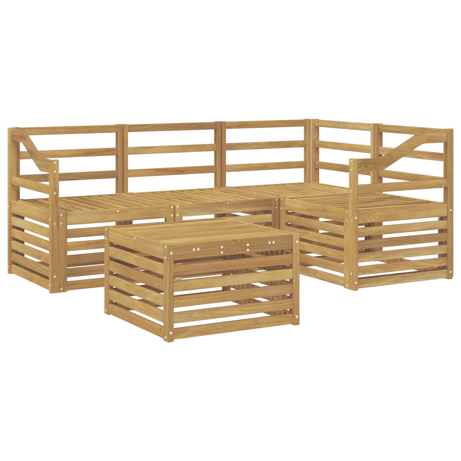 Outdoor-Sofagarnitur 5 pcs Weiß 59 x 59 x 37 cm