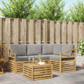 Outdoor-Sofagarnitur 5 pcs Weiß und Hellgrau 59 x 59 x 37 cm
