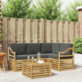 Outdoor-Sofagarnitur 5 pcs Weiß und Anthrazit 59 x 59 x 37 cm