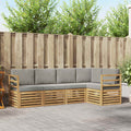 Outdoor-Sofagarnitur 5 pcs Weiß und Hellgrau