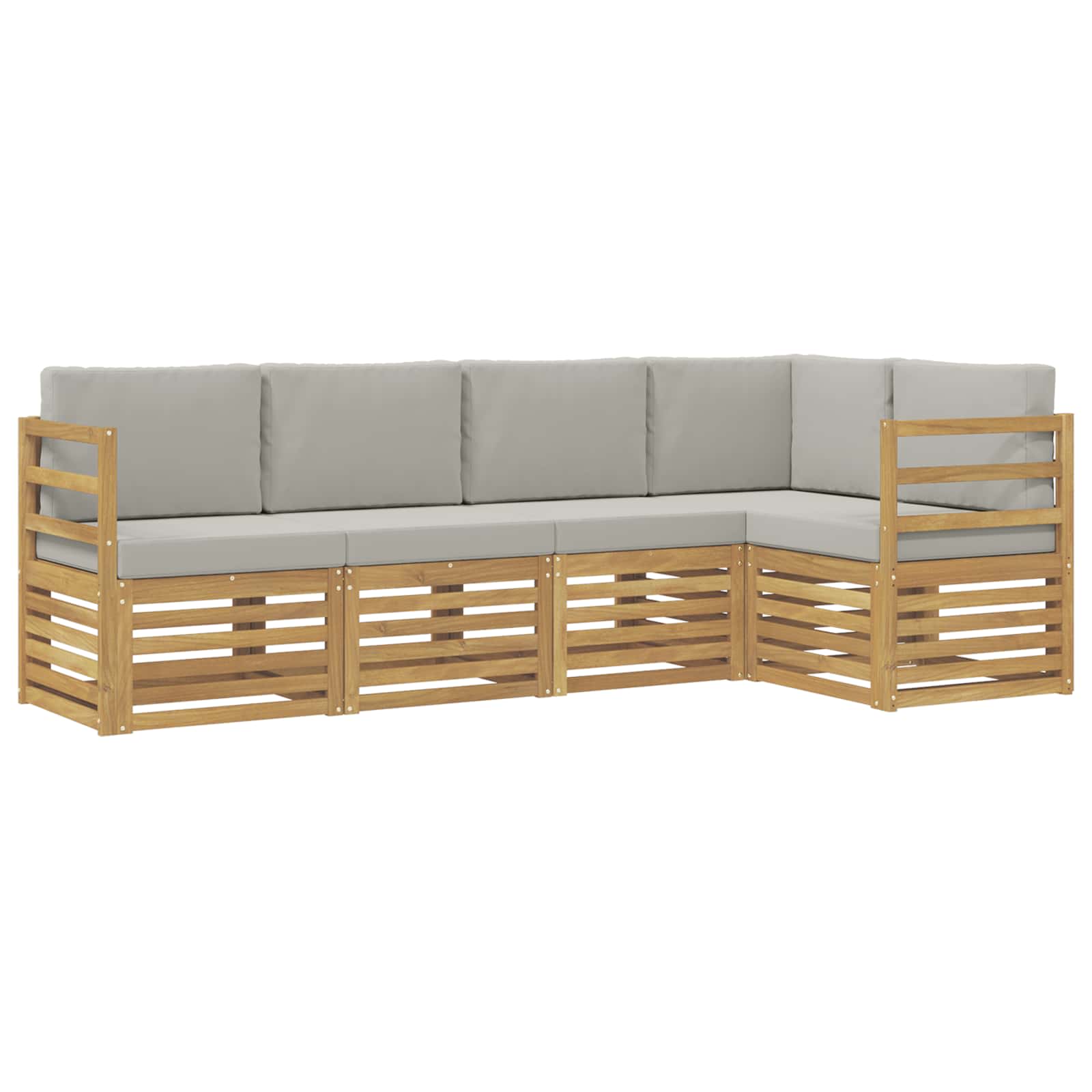 Outdoor-Sofagarnitur 5 pcs Weiß und Hellgrau
