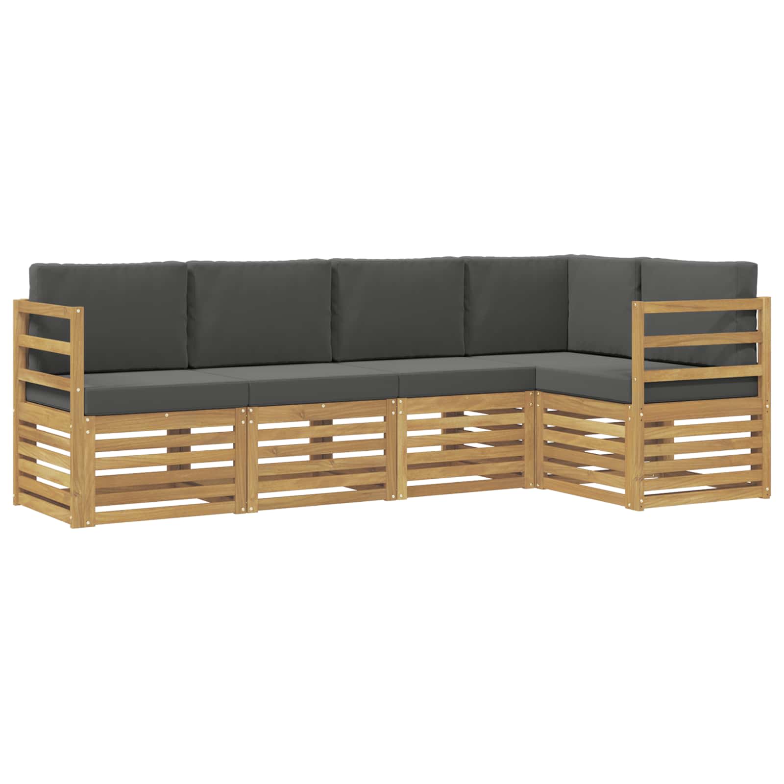 Outdoor-Sofagarnitur 5 pcs Weiß und Anthrazit