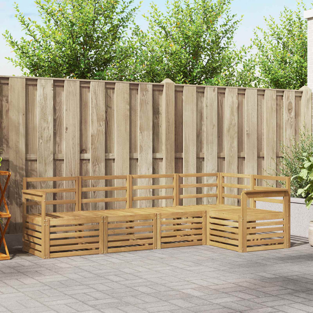 Outdoor-Sofagarnitur 5 pcs Weiß 247 x 128,5 x 73 cm