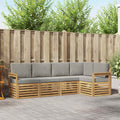 Outdoor-Sofagarnitur 5 pcs Weiß und Hellgrau