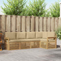 Outdoor-Sofagarnitur 5 pcs Weiß und Beige 247 x 128,5 x 73 cm