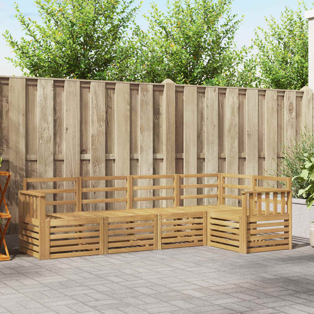 Outdoor-Sofagarnitur 5 pcs Weiß 247 x 128,5 x 73 cm