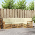 Outdoor-Sofagarnitur 5 pcs Weiß und Creme 247 x 128,5 x 73 cm