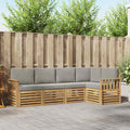 Outdoor-Sofagarnitur 5 pcs Weiß und Hellgrau Polyester