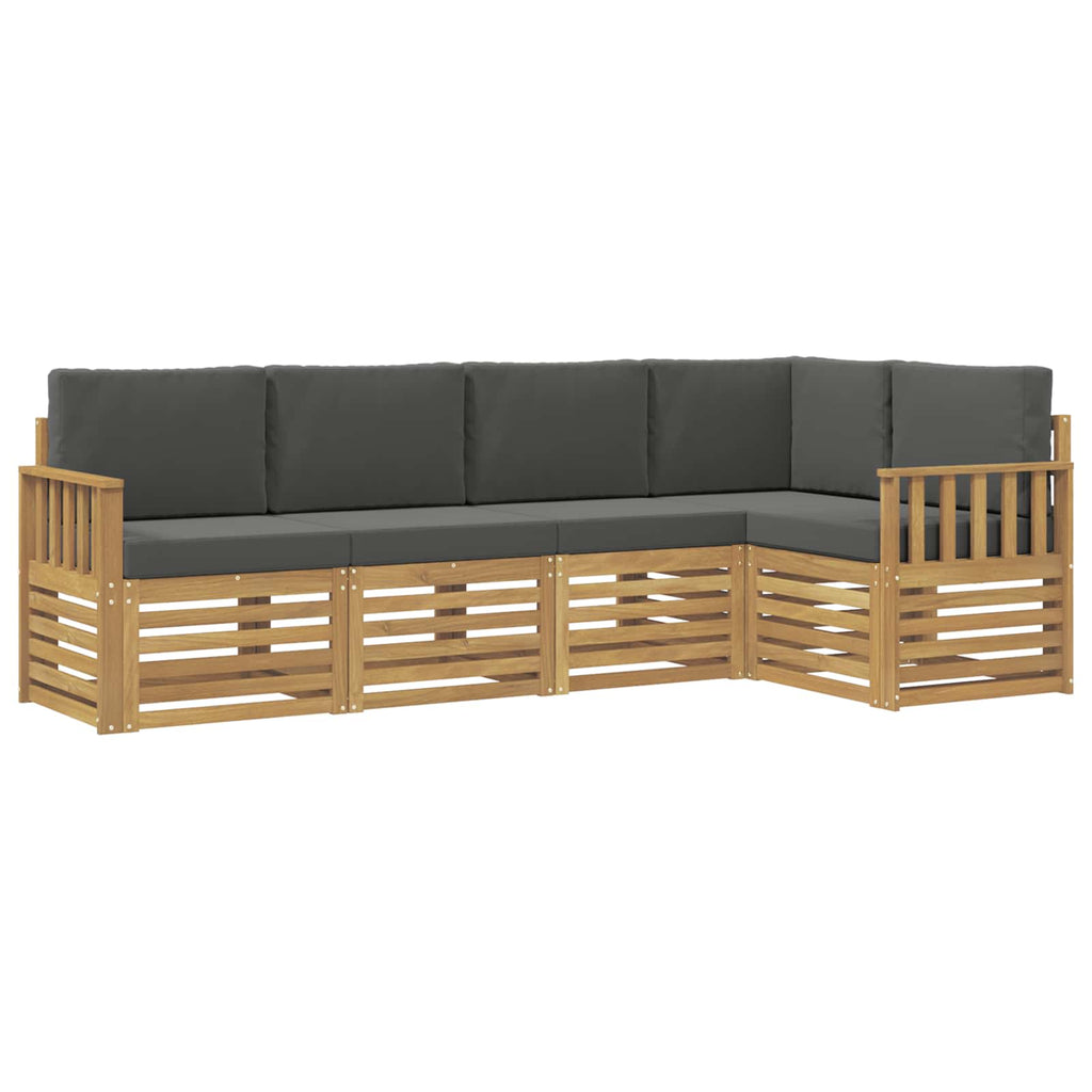 Outdoor-Sofagarnitur 5 pcs Weiß und Anthrazit
