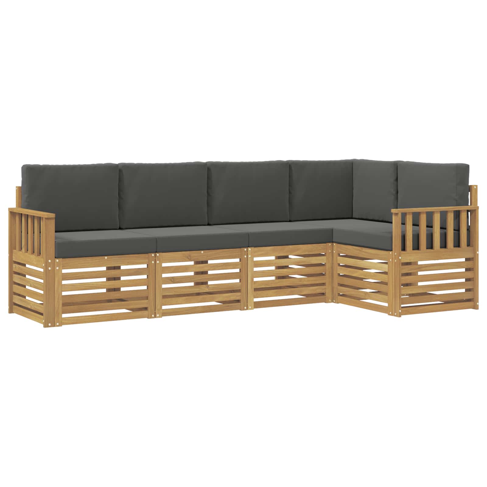 Outdoor-Sofagarnitur 5 pcs Weiß und Anthrazit
