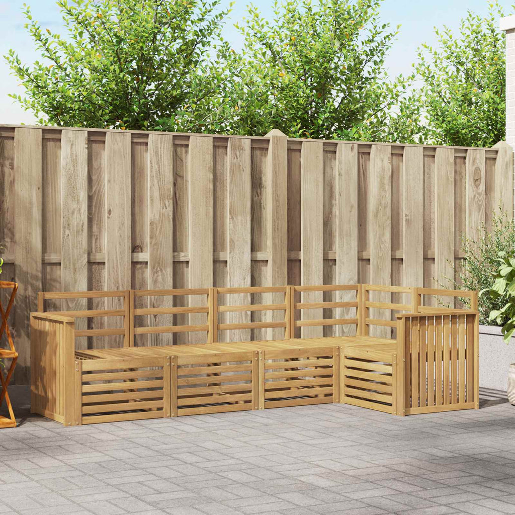 Outdoor-Sofagarnitur 5 pcs Weiß 247 x 128,5 x 73 cm