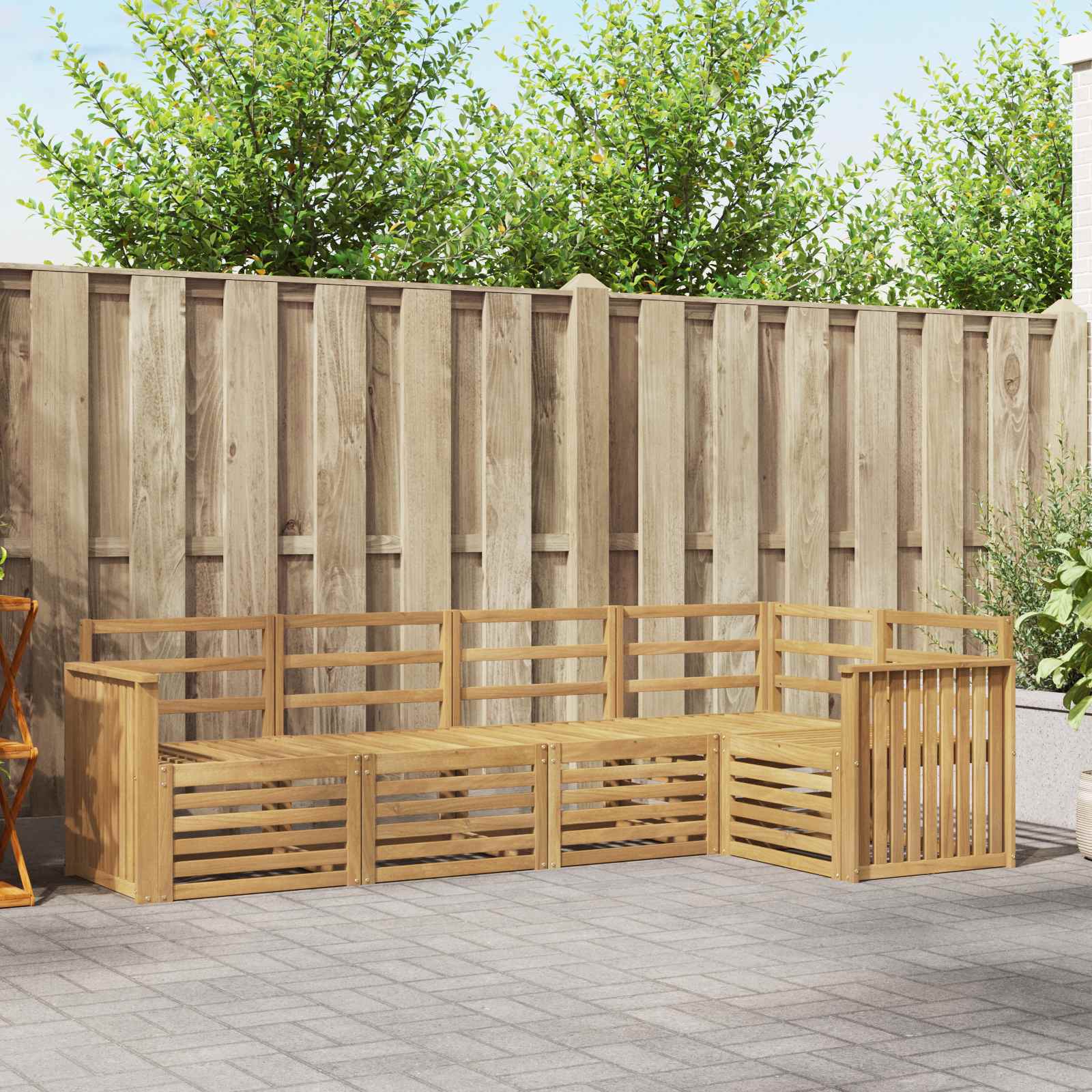 Outdoor-Sofagarnitur 5 pcs Weiß 247 x 128,5 x 73 cm