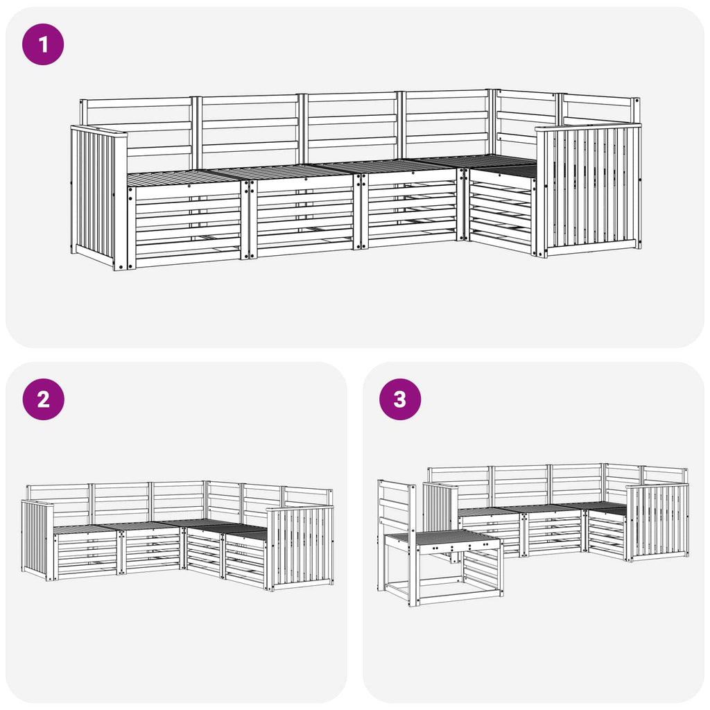 Outdoor-Sofagarnitur 5 pcs Weiß 247 x 128,5 x 73 cm