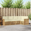Outdoor-Sofagarnitur 5 pcs Weiß und Creme 247 x 128,5 x 73 cm