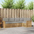 Outdoor-Sofagarnitur 5 pcs Weiß und Hellgrau