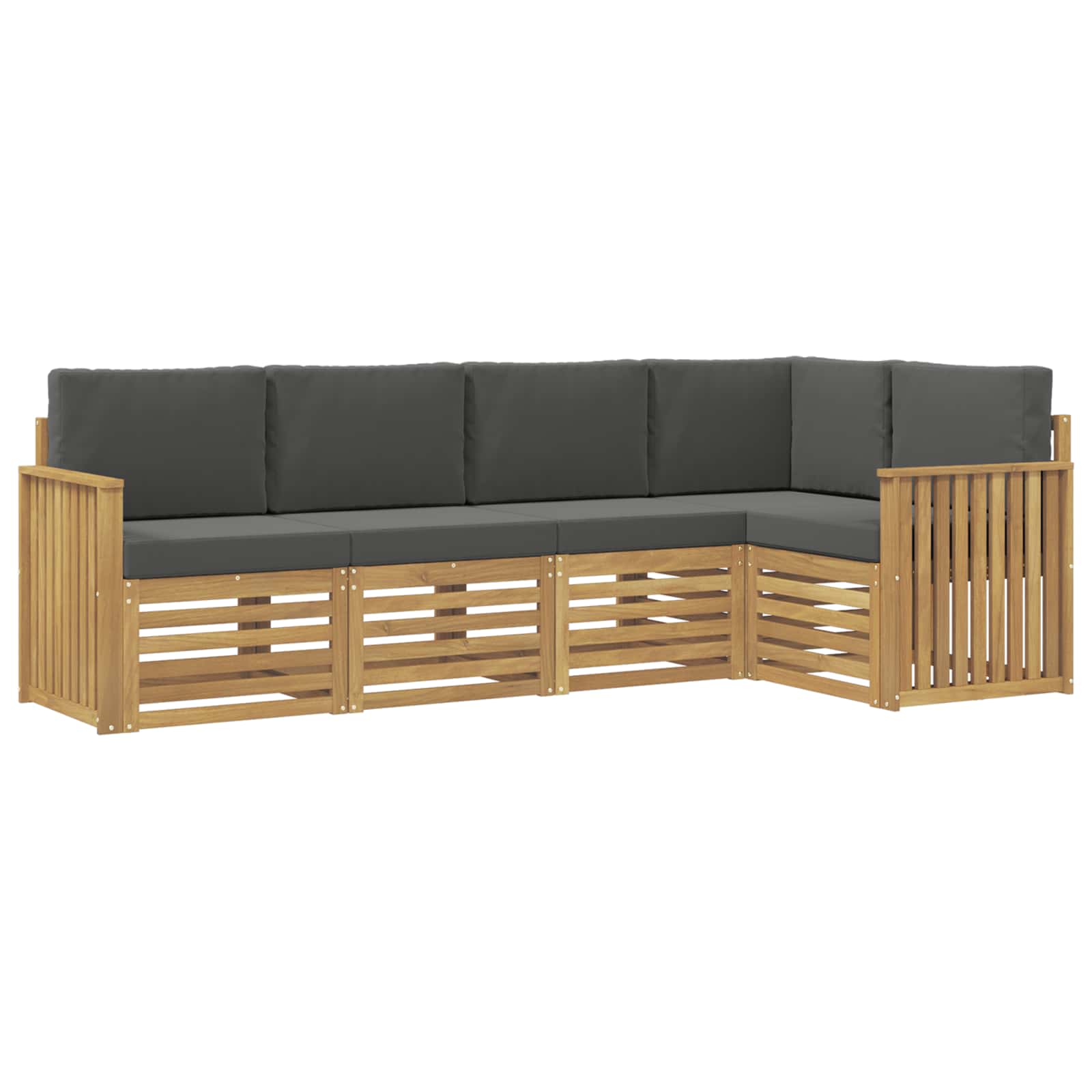 Outdoor-Sofagarnitur 5 pcs Weiß und Anthrazit