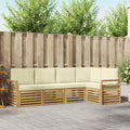 Outdoor-Sofagarnitur 5 pcs Weiß und Creme 249 x 130,5 x 73 cm