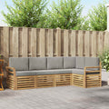 Outdoor-Sofagarnitur 5 pcs Weiß und Hellgrau