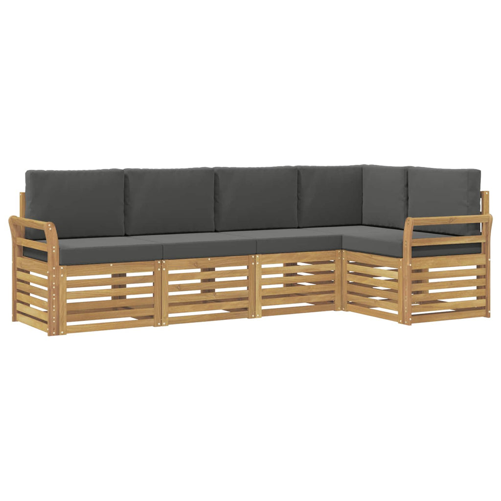 Outdoor-Sofagarnitur 5 pcs Weiß und Anthrazit