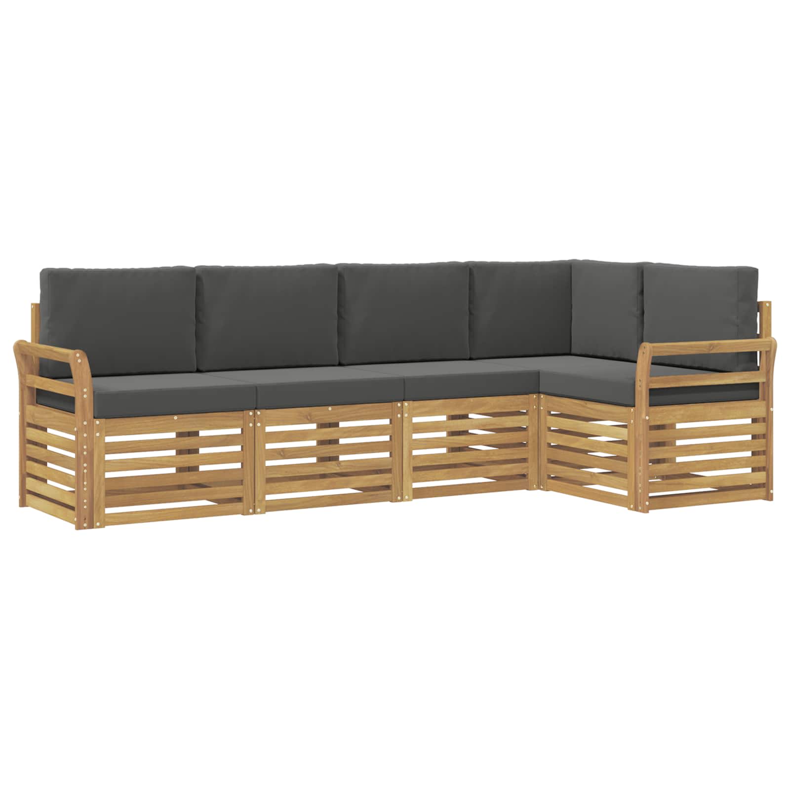 Outdoor-Sofagarnitur 5 pcs Weiß und Anthrazit