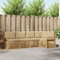 Outdoor-Sofagarnitur 5 pcs Weiß und Beige 249 x 130,5 x 73 cm