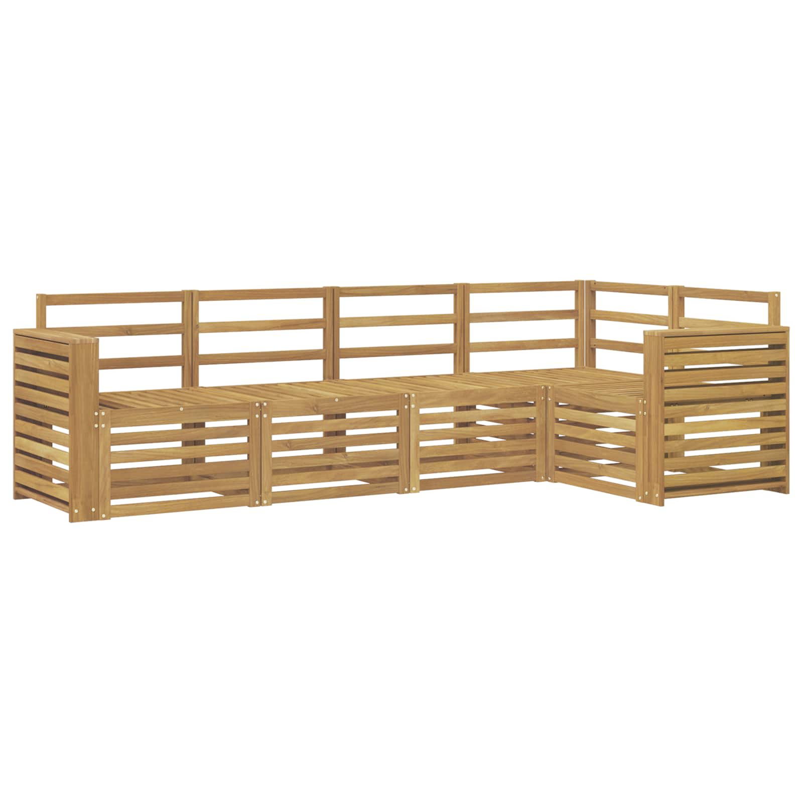 Outdoor-Sofagarnitur 5 pcs Weiß 251 x 132,5 x 73 cm