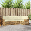 Outdoor-Sofagarnitur 5 pcs Weiß und Creme 251 x 132,5 x 73 cm