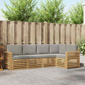 Outdoor-Sofagarnitur 5 pcs Weiß und Hellgrau