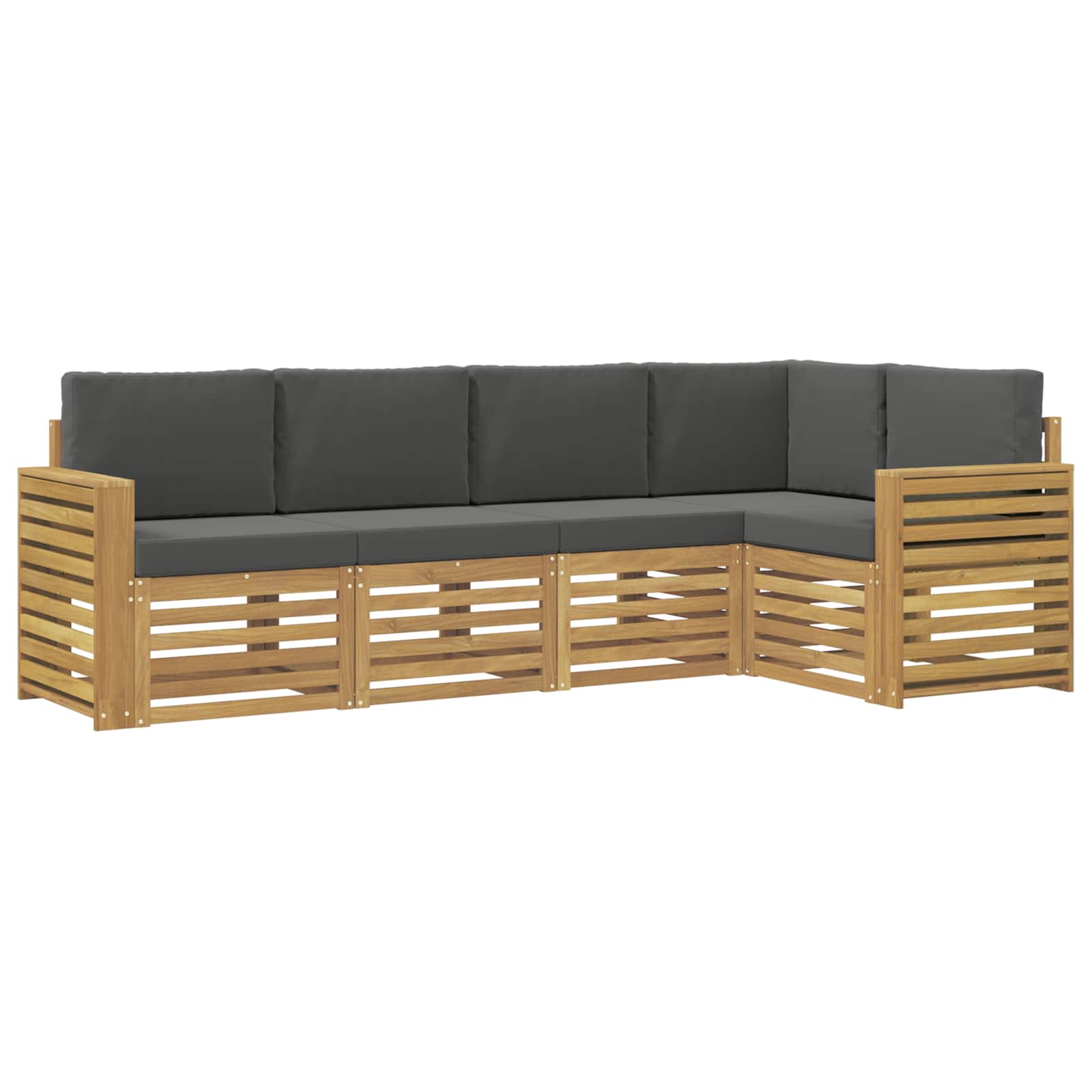 Outdoor-Sofagarnitur 5 pcs Weiß und Anthrazit