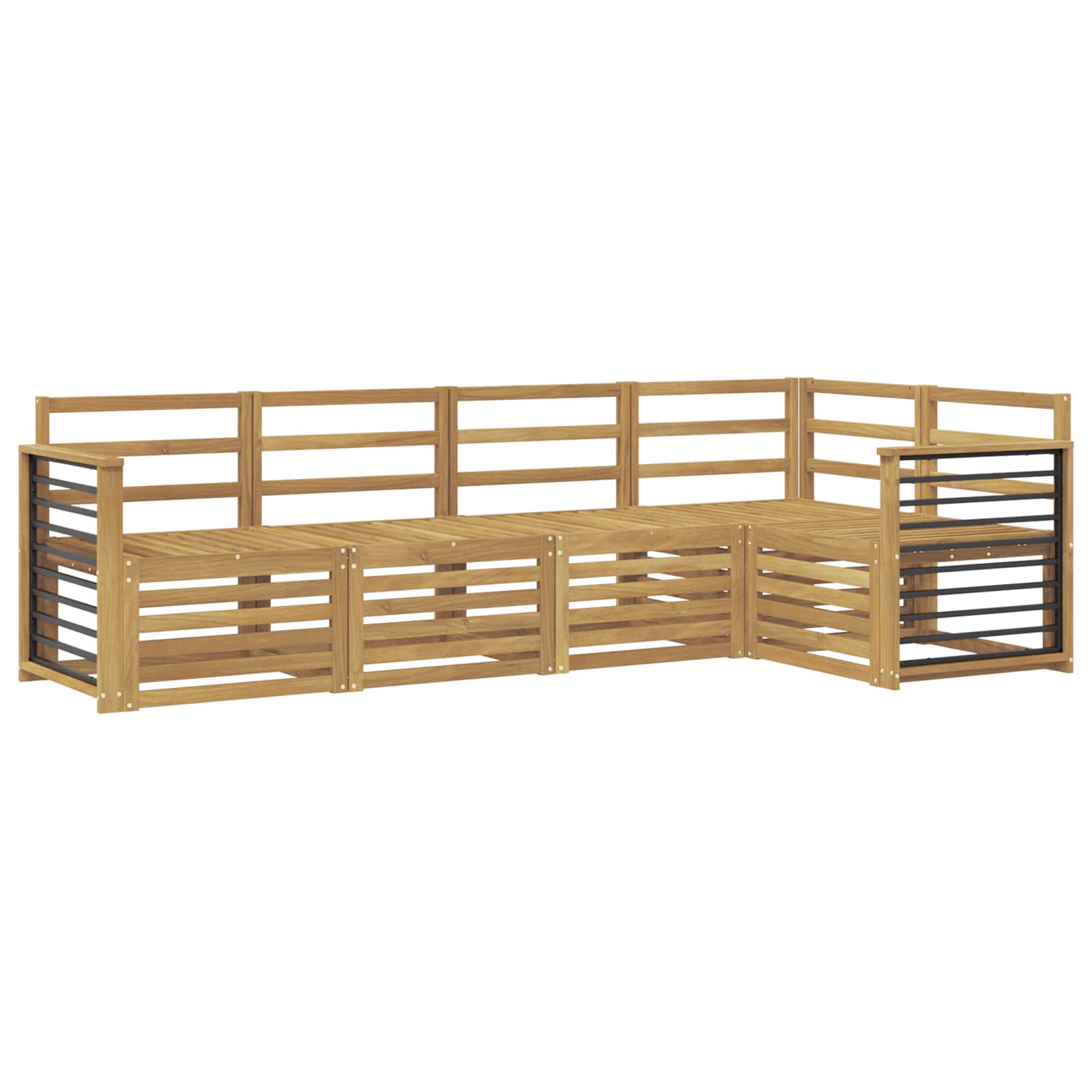 Outdoor-Sofagarnitur 5 pcs Weiß 247 x 128,5 x 73 cm