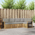 Outdoor-Sofagarnitur 5 pcs Weiß und Hellgrau