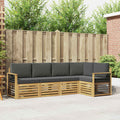Outdoor-Sofagarnitur 5 pcs Weiß und Anthrazit