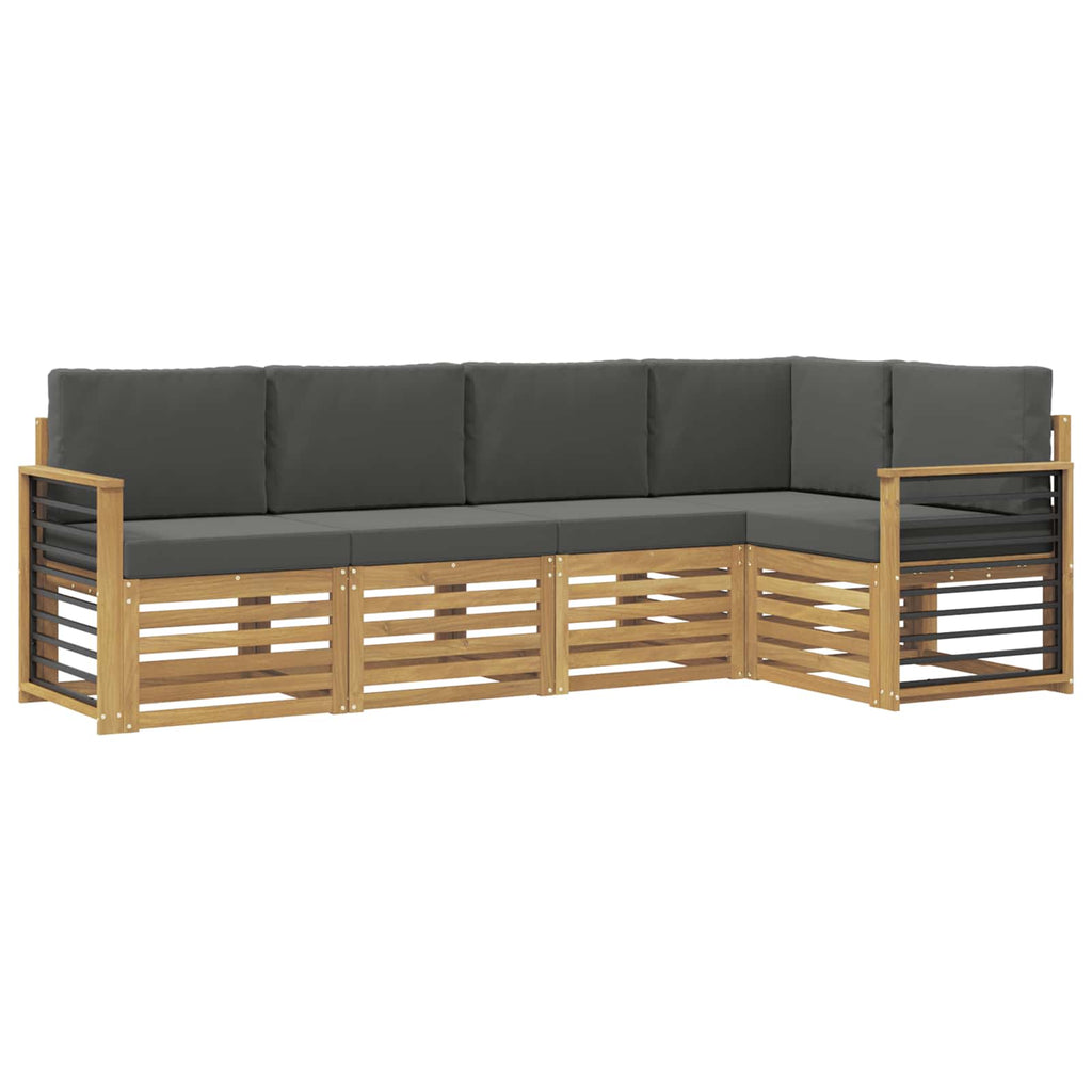 Outdoor-Sofagarnitur 5 pcs Weiß und Anthrazit