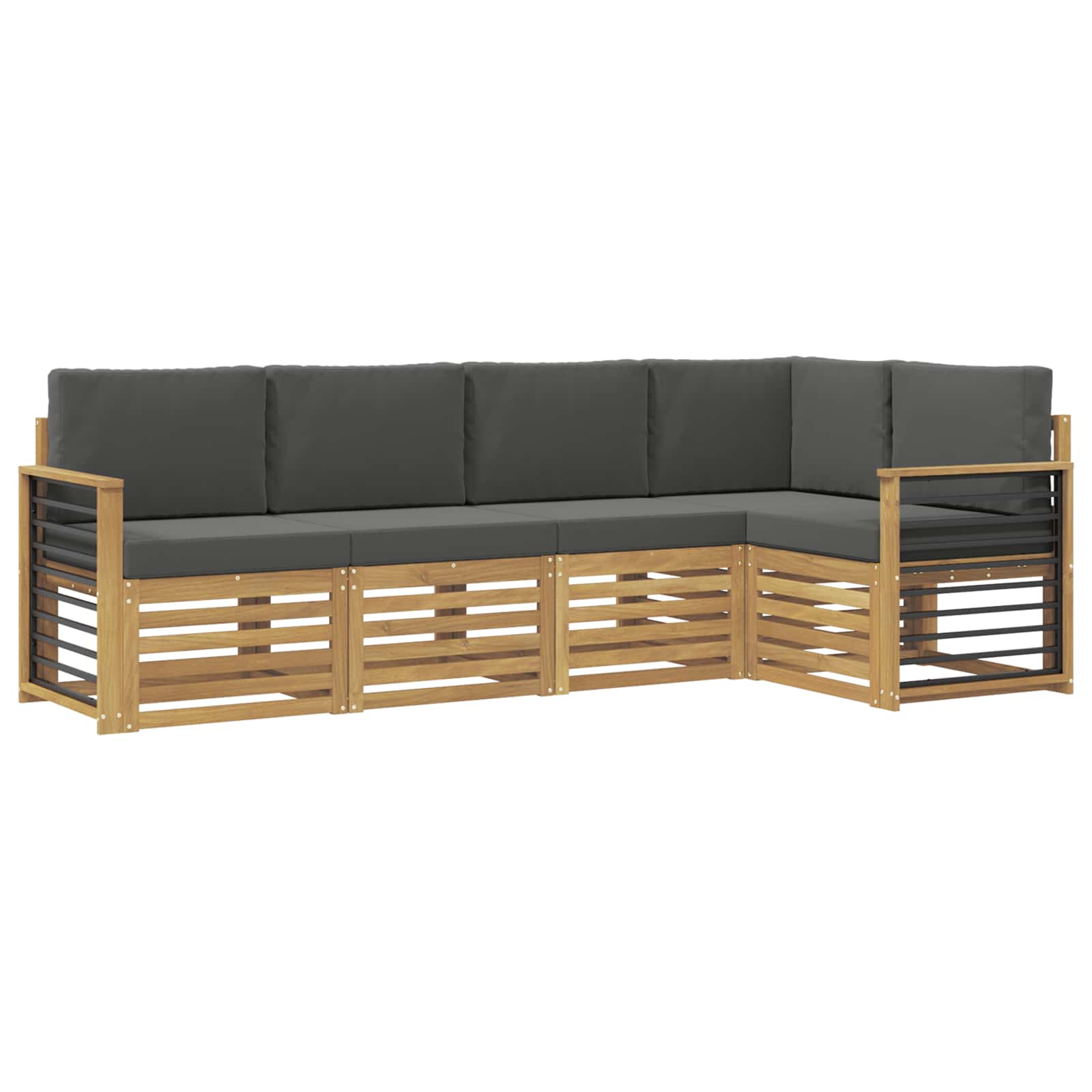 Outdoor-Sofagarnitur 5 pcs Weiß und Anthrazit