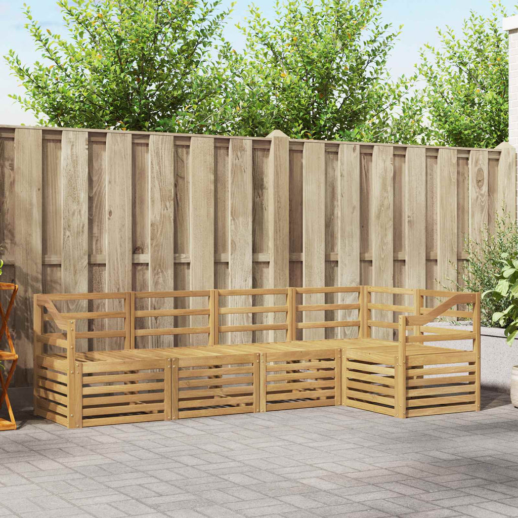 Outdoor-Sofagarnitur 5 pcs Weiß 245 x 126,5 x 73 cm