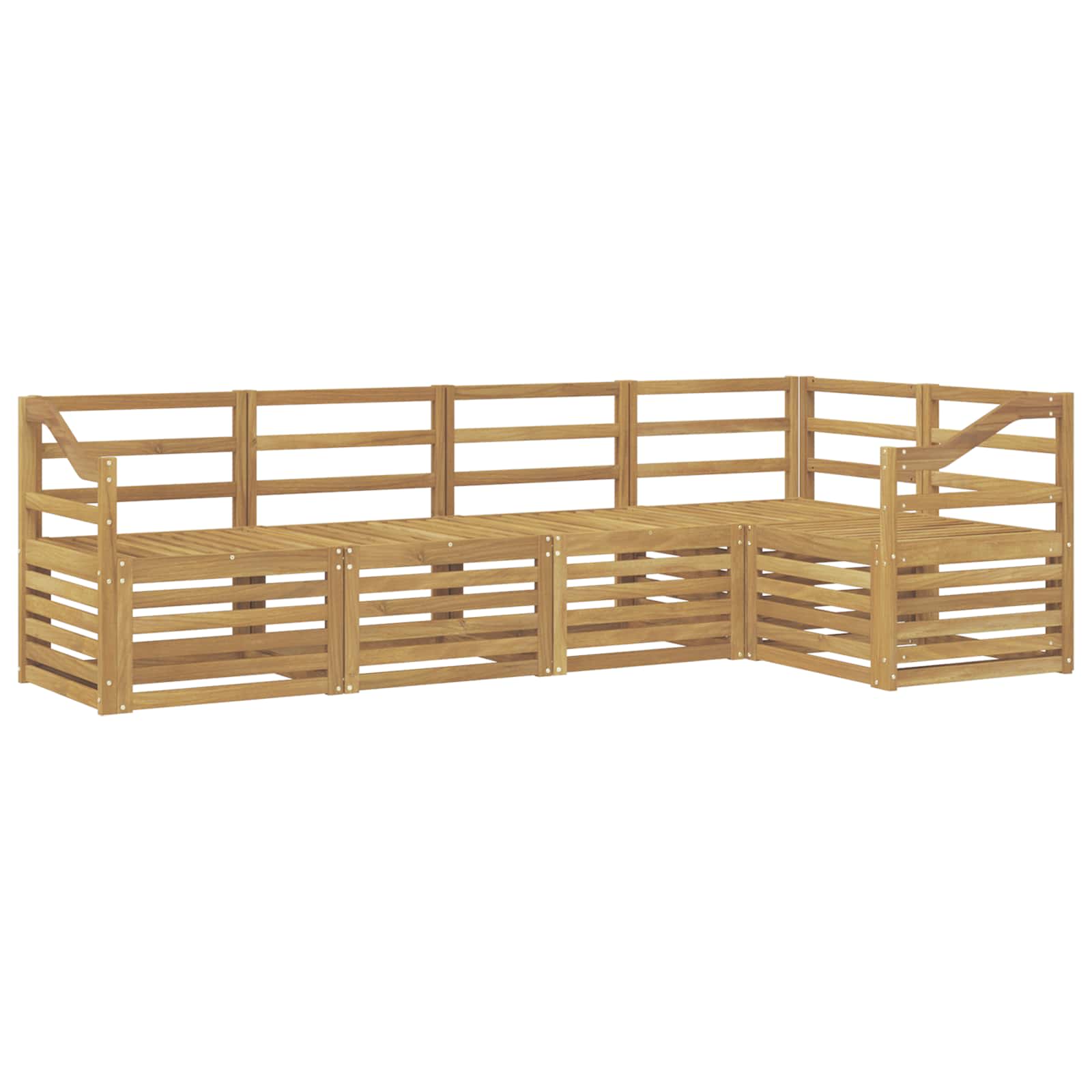 Outdoor-Sofagarnitur 5 pcs Weiß 245 x 126,5 x 73 cm