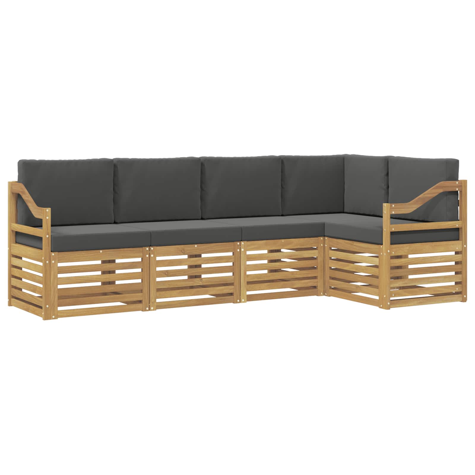 Outdoor-Sofagarnitur 5 pcs Weiß und Anthrazit