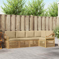 Outdoor-Sofagarnitur 5 pcs Weiß und Beige 245 x 126,5 x 73 cm