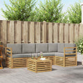 Outdoor-Sofagarnitur 6 pcs Weiß und Hellgrau 59 x 59 x 37 cm