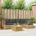Outdoor-Sofagarnitur 6 pcs Weiß und Anthrazit 59 x 59 x 37 cm