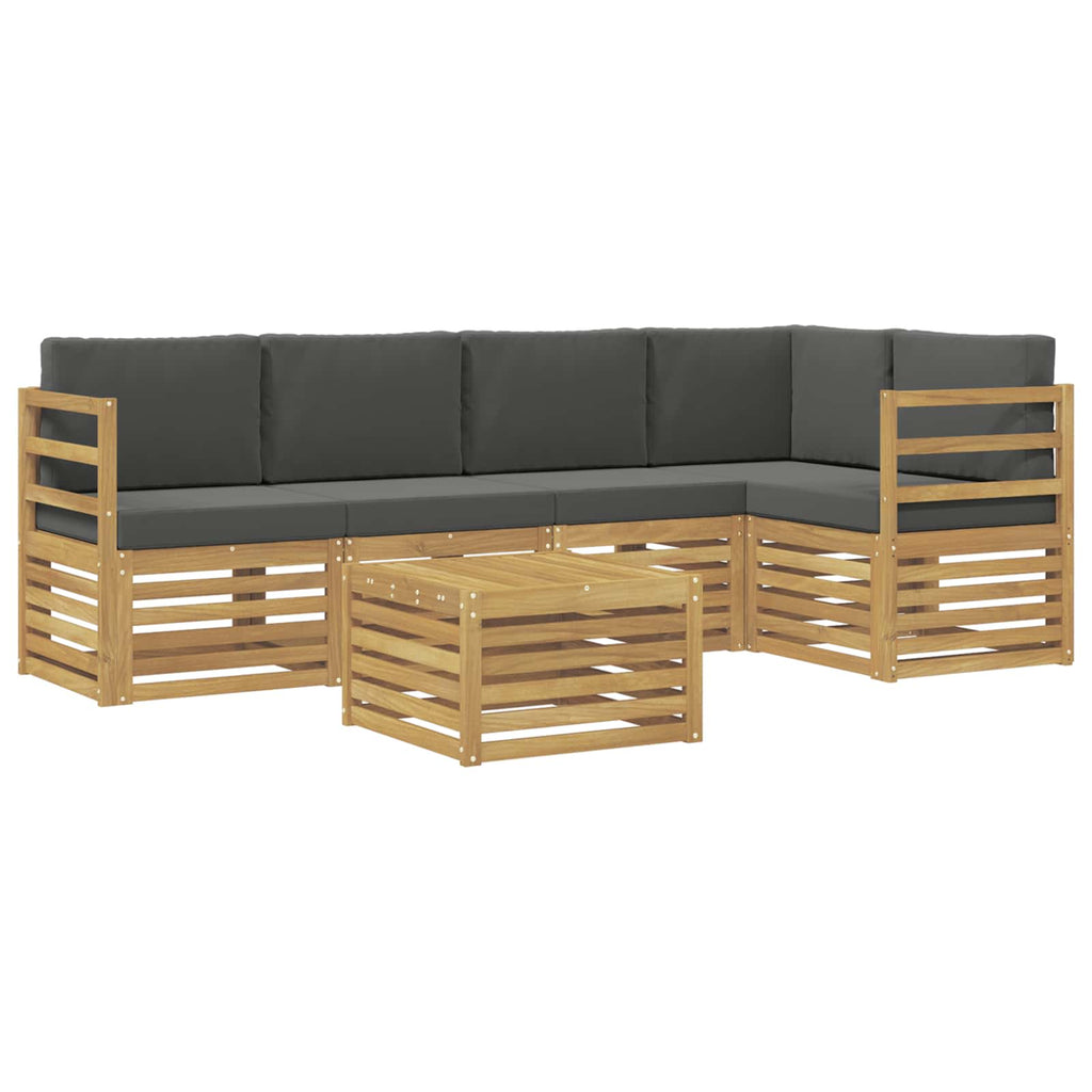 Outdoor-Sofagarnitur 6 pcs Weiß und Anthrazit 59 x 59 x 37 cm
